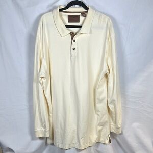 Cream Long Sleeve Polo Shirt